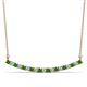 1 - Nancy 2.00 mm Round Green Garnet and Lab Grown Diamond Curved Bar Pendant Necklace 