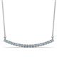 1 - Nancy 2.00 mm Round Aquamarine and Lab Grown Diamond Curved Bar Pendant Necklace 