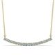 1 - Nancy 2.00 mm Round Aquamarine and Lab Grown Diamond Curved Bar Pendant Necklace 