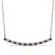 1 - Nancy 2.00 mm Round Iolite and Lab Grown Diamond Curved Bar Pendant Necklace 