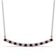 1 - Nancy 2.00 mm Round Red Garnet and Lab Grown Diamond Curved Bar Pendant Necklace 
