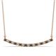 1 - Nancy 2.00 mm Round Smoky Quartz and Lab Grown Diamond Curved Bar Pendant Necklace 