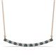 1 - Nancy 2.00 mm Round Blue Diamond and White Lab Grown Diamond Curved Bar Pendant Necklace 