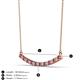 2 - Nancy 2.00 mm Round Pink Tourmaline and Lab Grown Diamond Curved Bar Pendant Necklace 