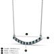 2 - Nancy 2.00 mm Round Blue Diamond and White Lab Grown Diamond Curved Bar Pendant Necklace 