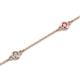 2 - Aizza (5 Stn/3mm) Petite Pink Tourmaline and Diamond Station Bracelet 