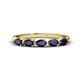 1 - Grace Pear Cut Blue Sapphire 5 Stone Wedding Band 