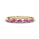 1 - Grace Pear Cut Pink Sapphire 5 Stone Wedding Band 