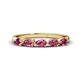 1 - Grace Pear Cut Pink Tourmaline 5 Stone Wedding Band 