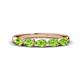 1 - Grace Pear Cut Peridot 5 Stone Wedding Band 