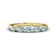 1 - Grace Pear Cut Aquamarine 5 Stone Wedding Band 