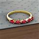 2 - Grace Pear Cut Ruby 5 Stone Wedding Band 