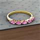 2 - Grace Pear Cut Pink Sapphire 5 Stone Wedding Band 