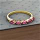 2 - Grace Pear Cut Pink Tourmaline 5 Stone Wedding Band 