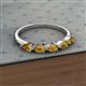 2 - Grace Pear Cut Citrine 5 Stone Wedding Band 