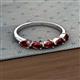 2 - Grace Pear Cut Red Garnet 5 Stone Wedding Band 