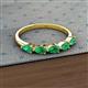 2 - Grace Pear Cut Emerald 5 Stone Wedding Band 