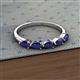 2 - Grace Pear Cut Blue Sapphire 5 Stone Wedding Band 