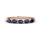 1 - Grace Pear Cut Blue Sapphire 5 Stone Wedding Band 
