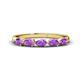 1 - Grace Pear Cut Amethyst 5 Stone Wedding Band 