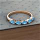 2 - Grace Pear Cut Blue Topaz 5 Stone Wedding Band 