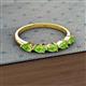 2 - Grace Pear Cut Peridot 5 Stone Wedding Band 