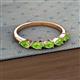 2 - Grace Pear Cut Peridot 5 Stone Wedding Band 