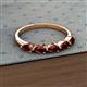 2 - Grace Pear Cut Red Garnet 5 Stone Wedding Band 