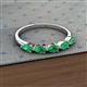 2 - Grace Pear Cut Emerald 5 Stone Wedding Band 