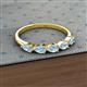 2 - Grace Pear Cut Aquamarine 5 Stone Wedding Band 