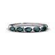 1 - Grace Pear Cut London Blue Topaz 5 Stone Wedding Band 