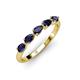 3 - Grace Pear Cut Blue Sapphire 5 Stone Wedding Band 