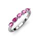 3 - Grace Pear Cut Pink Sapphire 5 Stone Wedding Band 