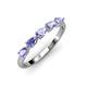 3 - Grace Pear Cut Tanzanite 5 Stone Wedding Band 