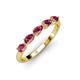 3 - Grace Pear Cut Pink Tourmaline 5 Stone Wedding Band 