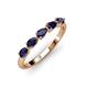 3 - Grace Pear Cut Blue Sapphire 5 Stone Wedding Band 