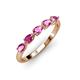 3 - Grace Pear Cut Pink Sapphire 5 Stone Wedding Band 
