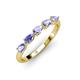3 - Grace Pear Cut Tanzanite 5 Stone Wedding Band 