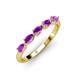 3 - Grace Pear Cut Amethyst 5 Stone Wedding Band 