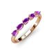 3 - Grace Pear Cut Amethyst 5 Stone Wedding Band 