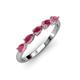 3 - Grace Pear Cut Rhodolite Garnet 5 Stone Wedding Band 