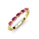 3 - Grace Pear Cut Rhodolite Garnet 5 Stone Wedding Band 