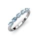 3 - Grace Pear Cut Aquamarine 5 Stone Wedding Band 