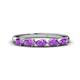 1 - Grace Pear Cut Amethyst 5 Stone Wedding Band 