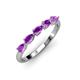 3 - Grace Pear Cut Amethyst 5 Stone Wedding Band 