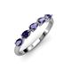 3 - Grace Pear Cut Iolite 5 Stone Wedding Band 