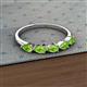 2 - Grace Pear Cut Peridot 5 Stone Wedding Band 