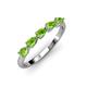 3 - Grace Pear Cut Peridot 5 Stone Wedding Band 