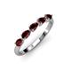 3 - Grace Pear Cut Red Garnet 5 Stone Wedding Band 