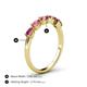 4 - Grace Pear Cut Pink Tourmaline 5 Stone Wedding Band 